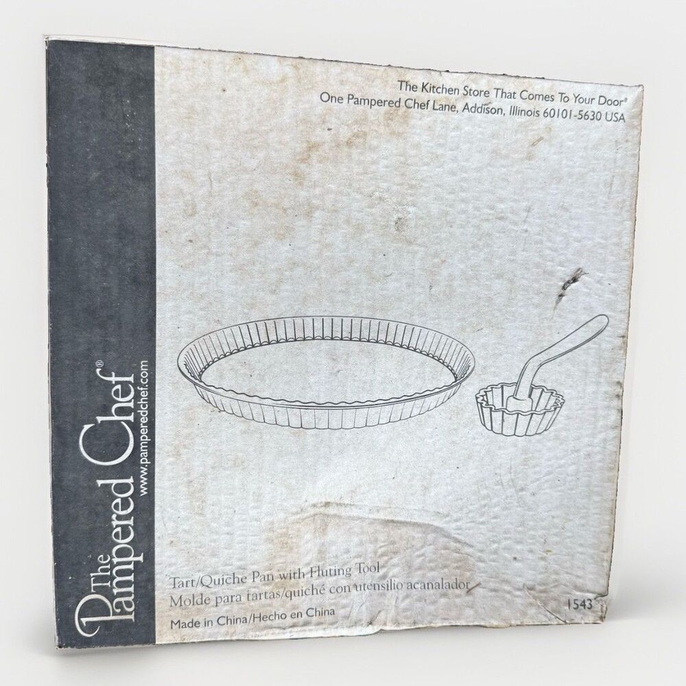 Pampered Chef Tart/Quiche Pan Set Round with Fluted sides #1543 NIB Retired